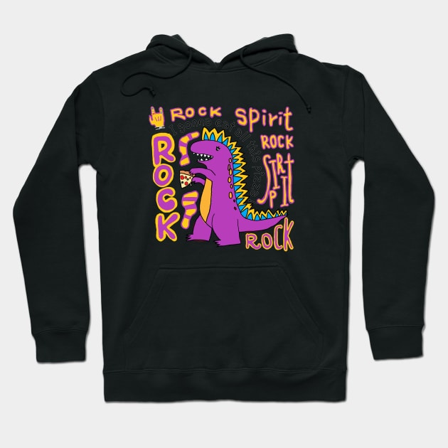 rock spirit, dinosaur Hoodie by zzzozzo